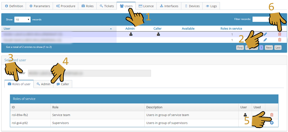 users service